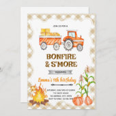 Hayrides Bonfire S'mores Pumpkin Party invite Kaart (Voorkant / Achterkant)