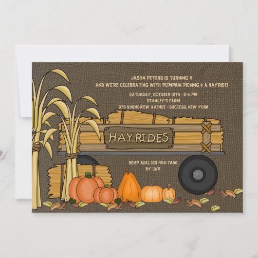 Hayrides for Sale Invitation Kaart (Voorkant)
