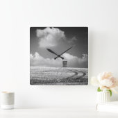 Haystack en Tracks minimalistisch Vierkante Klok (Huis)