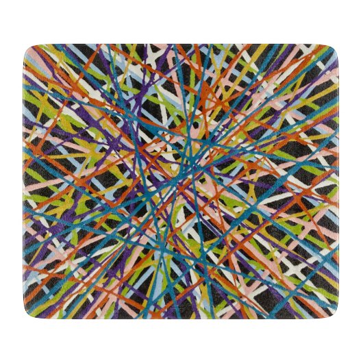 Haystack in Black 6 x 7 Deco Glass Cutting Board Snijplank (Voorkant)