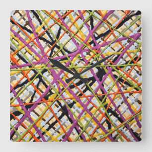 Haystack in Paars Wall Clock Vierkante Klok