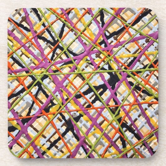 Haystack in Paarse Set van 6 Onderzetters (Voorkant)