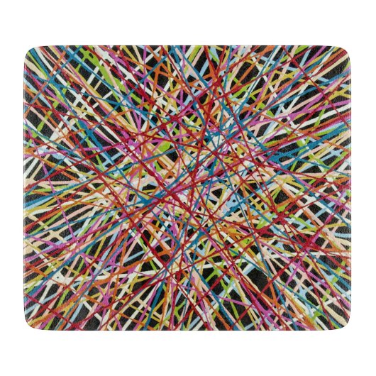 Haystack in Red 6 x 7 Deco Glass Cutting Board Snijplank (Voorkant)