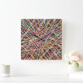 Haystack in Red Wall Clock Vierkante Klok (Huis)