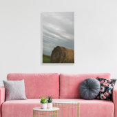 Haystack met stormen wolken boven het boerderij fo canvas afdruk (Insitu (Woonkamer))