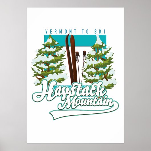 Haystack Mountain Vermont USA Ski logo Poster (Voorkant)