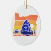 Haystack Rock Cannon Beach Line Art Ornament (Rechts)