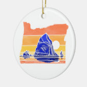 Haystack Rock Cannon Beach Line Art Ornament (Links)