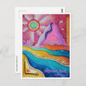 Haystack Rock Cannon Beach OF Travel Art Briefkaar Briefkaart (Voorkant / Achterkant)