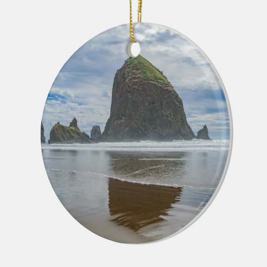 Haystack Rock, Cannon Beach, Oregon Keramisch Ornament (Links)
