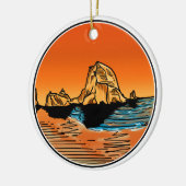 Haystack Rock Cannon Beach Ornament (Links)