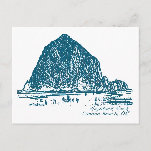 Haystack Rock Illustration Briefkaart (Voorkant)