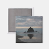 Haystack Rock in Cannon Beach Magneet (Voorkant / Achterkant)