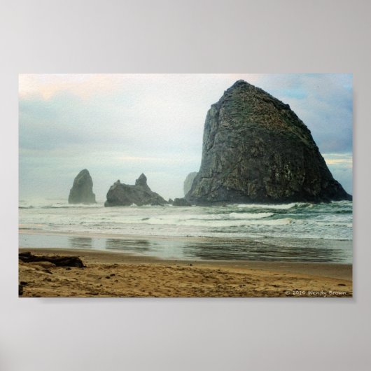 Haystack Rock in Cannon Beach Poster (Voorkant)