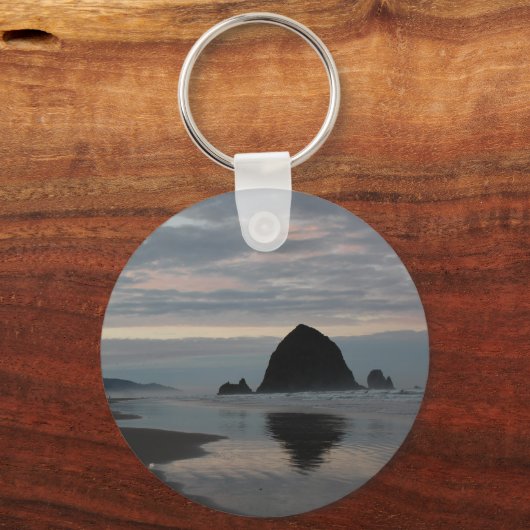 Haystack Rock in Cannon Beach Sleutelhanger (Voorkant)