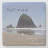 Haystack Rock kanon strand Oregon Stenen Onderzetter (Voorkant)