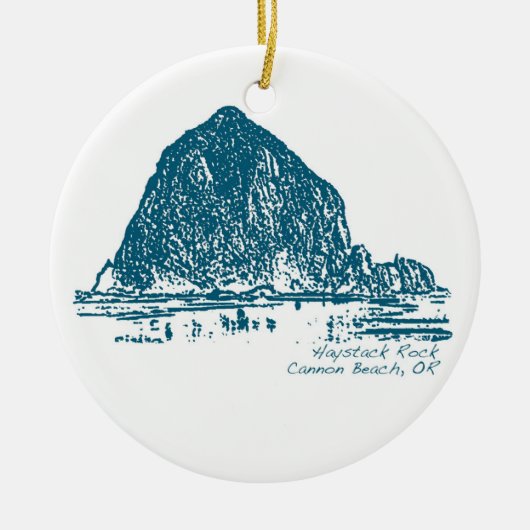 Haystack Rock Kerstannament Keramisch Ornament (Voorkant)