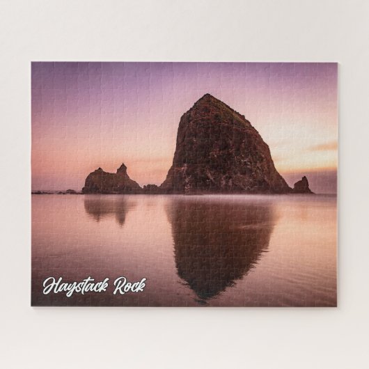 Haystack Rock, Kust van Oregon, Verenigde Staten Legpuzzel (Horizontaal)