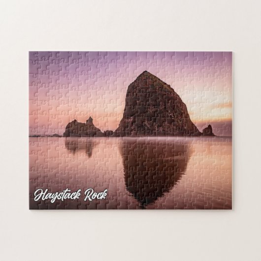 Haystack Rock, Kust van Oregon, Verenigde Staten Legpuzzel (Horizontaal)