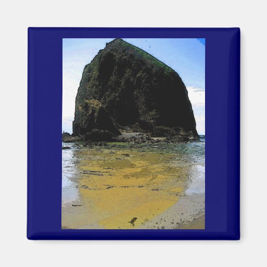 Haystack Rock Oil Painting Magneet (Voorkant)