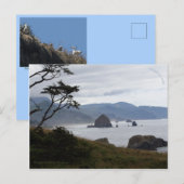Haystack Rock, Oregon Aankondigingskaart (Voorkant / Achterkant)