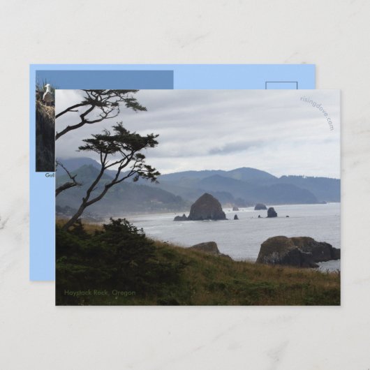 Haystack Rock, Oregon Aankondigingskaart (Voorkant / Achterkant)