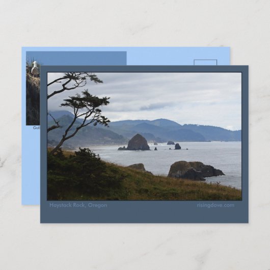 Haystack Rock, Oregon Aankondigingskaart (Voorkant / Achterkant)