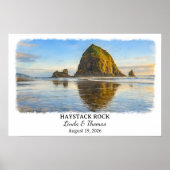 Haystack Rock Oregon Poster, Cannon Beach op maat Poster (Voorkant)