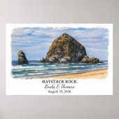 Haystack Rock Oregon Poster, Cannon Beach Op Maat Poster (Voorkant)