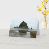 Haystack Rock Reflection op Cannon Beach, Oregon Kaart (Gele Bloem)