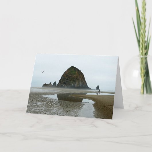 Haystack Rock Reflection op Cannon Beach, Oregon Kaart (Voorkant)