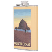 Haystack Rock Vintage Travel Poster Heupfles (Links)