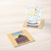 Haystack Rock Vintage Travel Poster Kartonnen Onderzetters (Insitu)