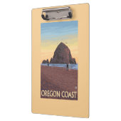 Haystack Rock Vintage Travel Poster Klembord (Links)