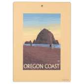 Haystack Rock Vintage Travel Poster Klembord (Achterkant)
