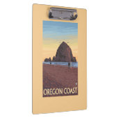 Haystack Rock Vintage Travel Poster Klembord (Rechts)