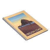 Haystack Rock Vintage Travel Poster Notitieboek (Rechterzijde)