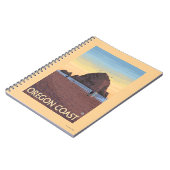 Haystack Rock Vintage Travel Poster Notitieboek (Linkerzijde)