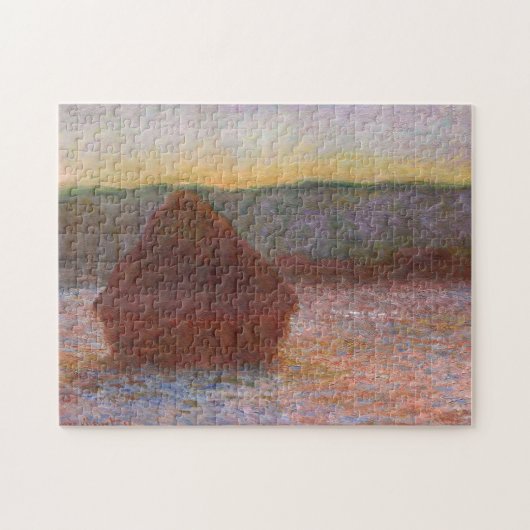 Haystack Thaw Sunset Monet Fine Art Legpuzzel (Horizontaal)