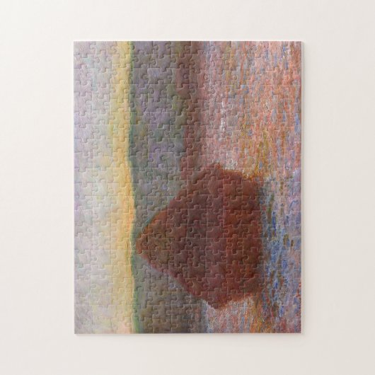 Haystack Thaw Sunset Monet Fine Art Legpuzzel (Verticaal)