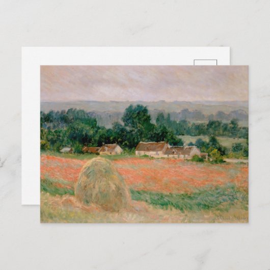 Haystack van Giverny - Claude Monet - 1886 Briefkaart (Voorkant / Achterkant)