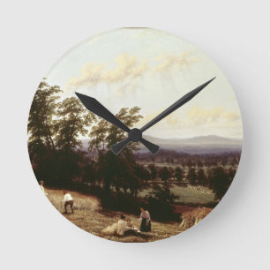 Haystacks bij een rivier, bij Harford, Warwickshir Ronde Klok