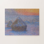 Haystacks bij Sunset Snow Effect Monet Fine Art Legpuzzel (Horizontaal)