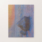Haystacks bij Sunset Snow Effect Monet Fine Art Legpuzzel (Verticaal)
