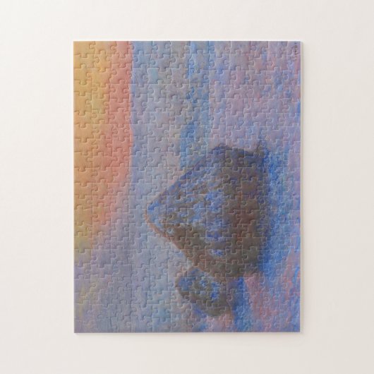 Haystacks bij Sunset Snow Effect Monet Fine Art Legpuzzel (Verticaal)
