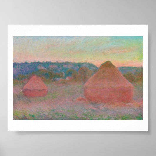"HAYSTACKS, EINDE DAG, AUTUM, MONET POSTER (Voorkant)