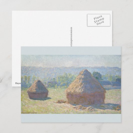 Haystacks Einde van Summer Claude Monet Briefkaart (Voorkant / Achterkant)
