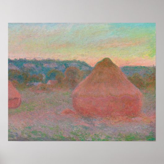 Haystacks, end of Day, herfst (1890-1891) Poster (Voorkant)
