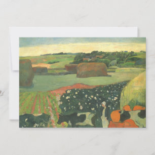 Haystacks in Bretagne door Paul Gauguin,  kunst