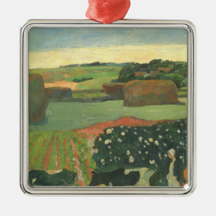 Haystacks in Bretagne door Paul Gauguin,  kunst Metalen Ornament